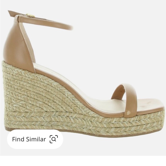 STUART WEITZMAN Espadrille Wedge Leather Braided Jute Espadrille Heels - Picture 4 of 11